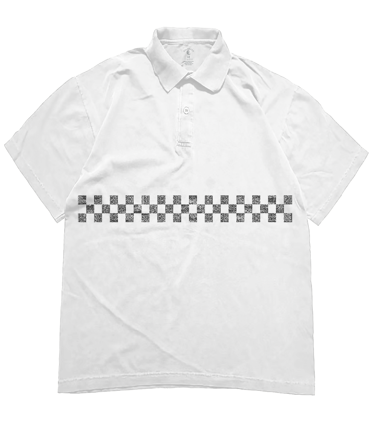 Off White Checkered Polo