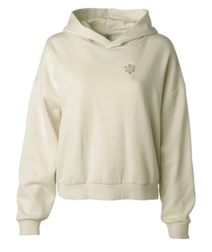 Cream Hibiscus Hoodie